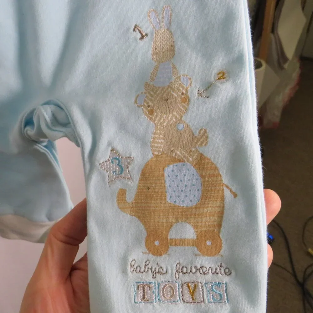Baby Bodysuit w Vest sewn on, 1 pc, Embroidered, 6mts, Formal or Casual